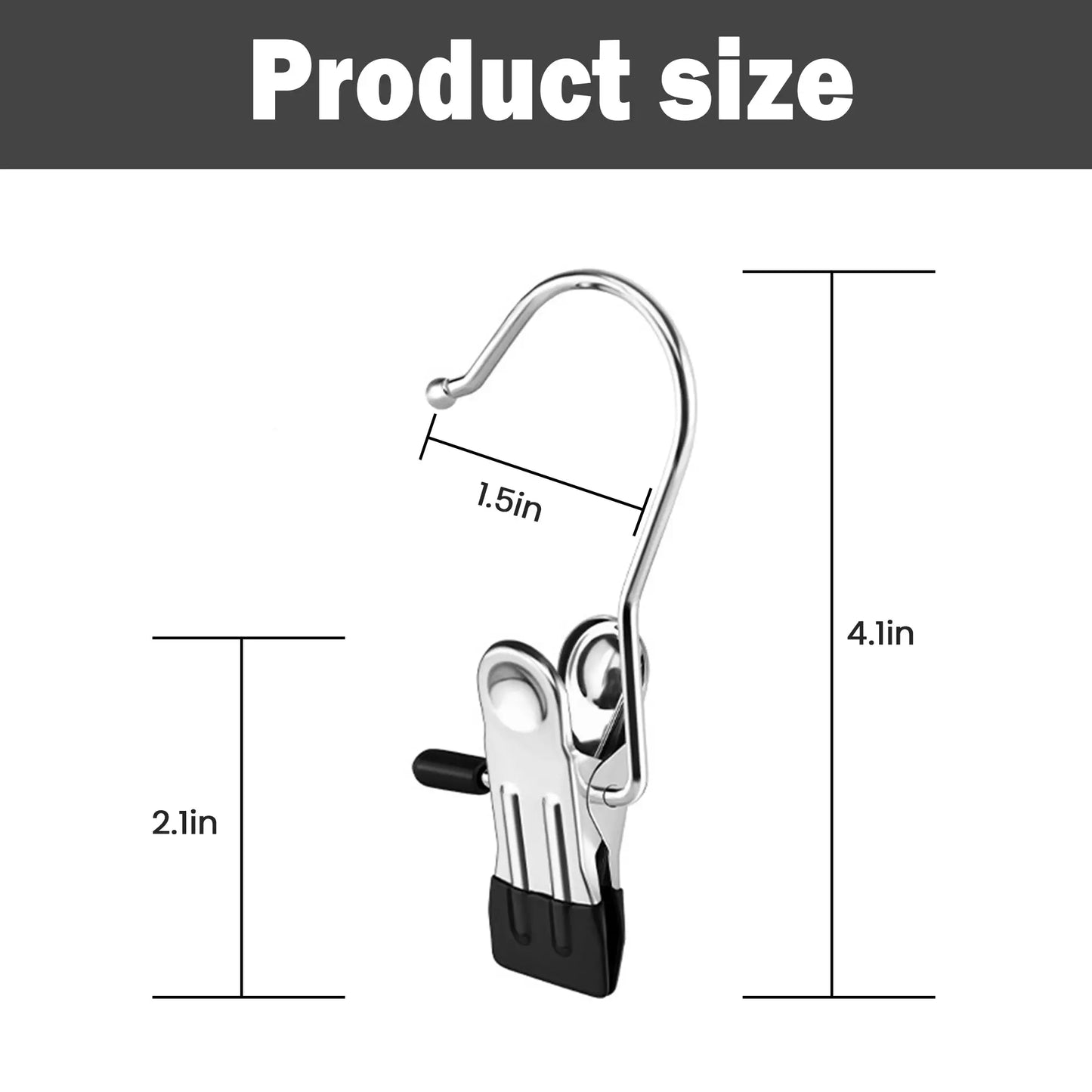 16 Counts Boot Hangers Clips, Premium Hooks Hanging Clips, Heavy Duty Closet Hanger Organizer for Home Travel , Multi-Purpose Clips for Laundry Clothes Accessories,black