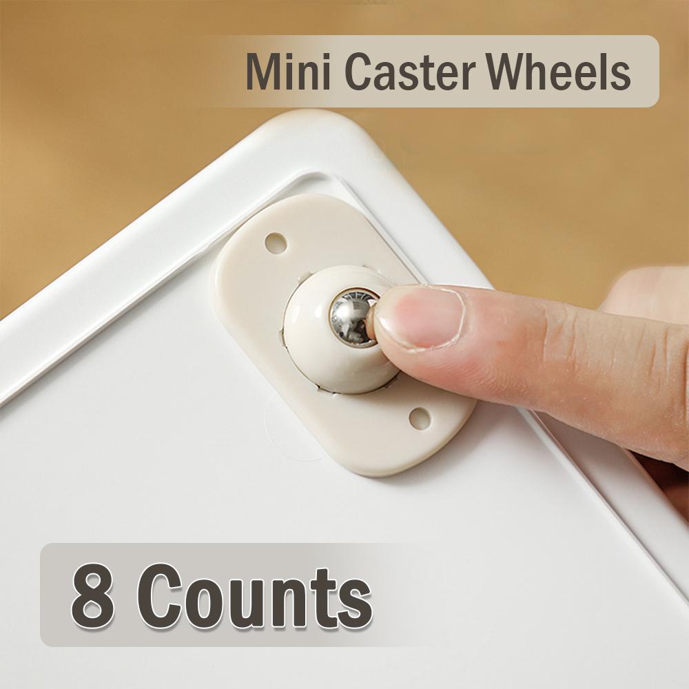8 Counts Self Adhesive Mini Caster Wheels,360 Degree Rotation,durable,Strong Load Low Noise Self Caster Wheels