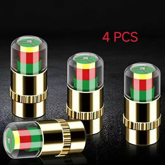 [4 PCS] Válvula de monitoreo de presión de neumáticos para automóvil, Vástago de válvula de monitoreo de presión de automóvil, Tapa de vástago de válvula de monitoreo de presión de neumáticos para tamaño mediano, pequeño, motocicletas, bicicletas