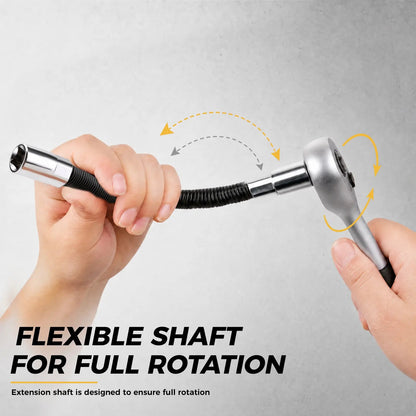 Flexible Socket Extension Bar Set 3-Piece 1/2" 3/8" 1/4" Shaft Drive 10" 8" 6"-Spring-Loaded Detent Balls to Prevent Slipping, fathersdaygift fathersdaygift