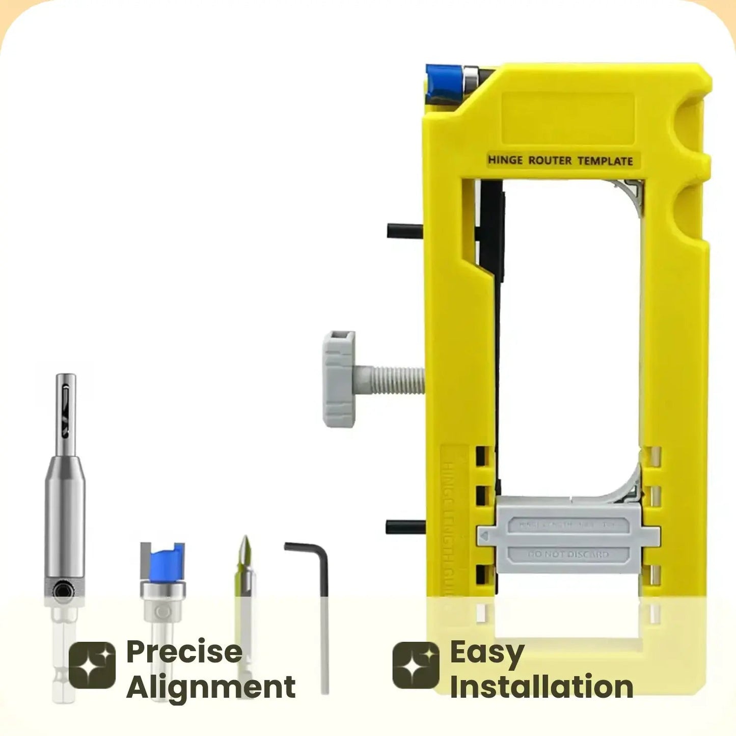 Hinge Door Lock Hole Positioner Kit Set, Hinge Door Lock Installation Kit, Mortiser Template Holder Orifice Locator, Door Hardware Tool