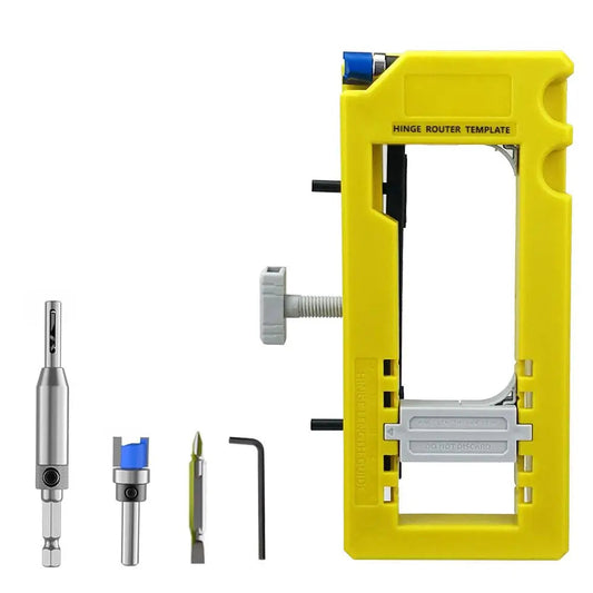 Juego de kit de posicionamiento de orificios de cerradura de bisagra de puerta, kit de instalación de cerradura de bisagra de puerta, localizador de orificios de plantilla de mortaja, herramienta de herrajes para puerta